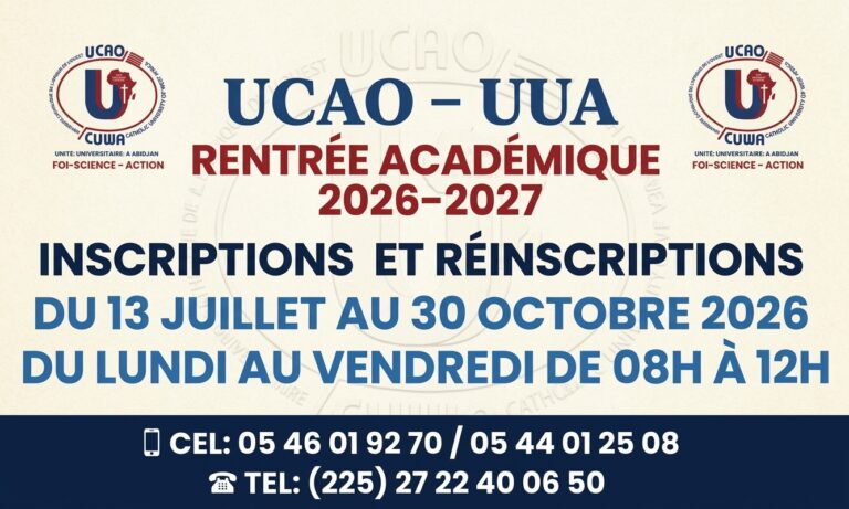 Inscriptions et réinscriptions – rentrée académique 2026-2027